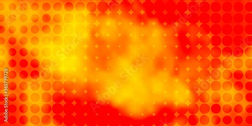Light Orange vector layout with circle shapes. Colorful illustration with gradient dots in nature style. Pattern for websites.