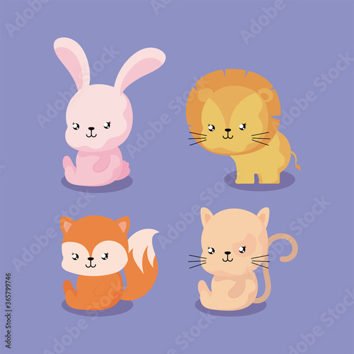 set of animal for baby card and invitation © djvstock