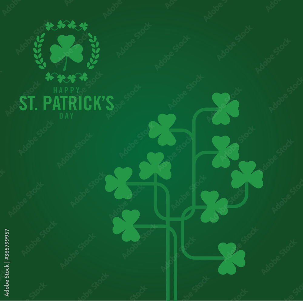 Plakat Saint Patrick's Day design with clover (Use for stickers, t-shirt typography,logos and design elements) - vector