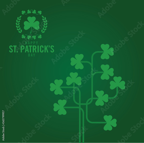 Saint Patrick s Day design with clover  Use for stickers  t-shirt typography logos and design elements  - vector