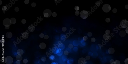 Dark BLUE vector backdrop with dots. Colorful illustration with gradient dots in nature style. Pattern for websites.