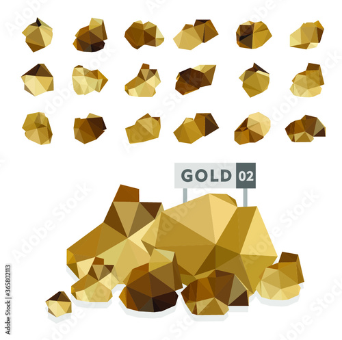 Gold nuggets vector 
