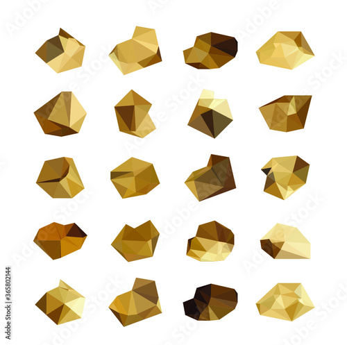 Gold rock, gold nuggets Vector