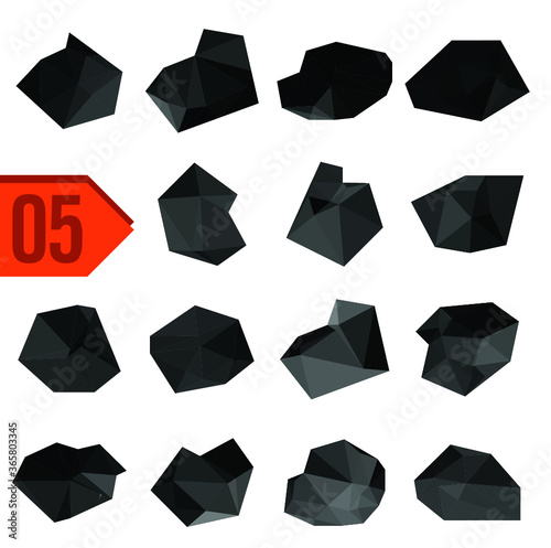 Set of vector black coals
