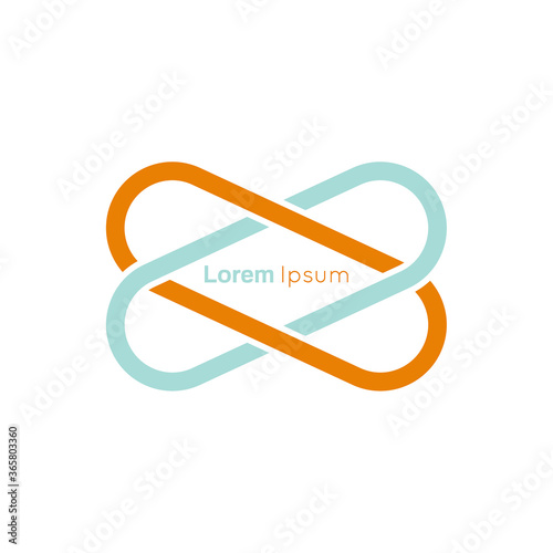 Health medical icon. Abstract vector logo design template. Entwined shape.
