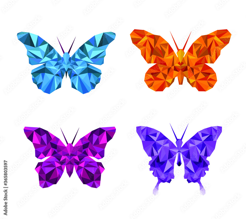 Fototapeta premium Butterfly icons - vector