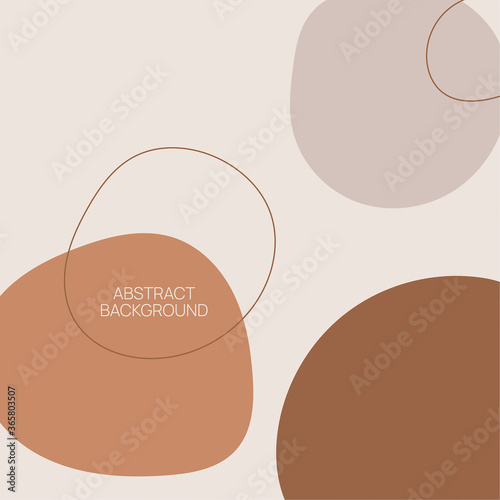 Abstract background with organic flowing shapes and freehand drawn lines. Modern minimalist design in scandinavian style. Vector illustration in pastel colors.