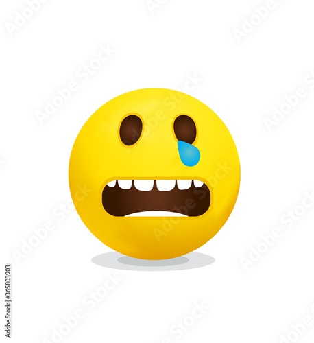 Smileys emoticons, emoji vector set - Mouths Facial Expressions, Cartoon Lips And Tongues.