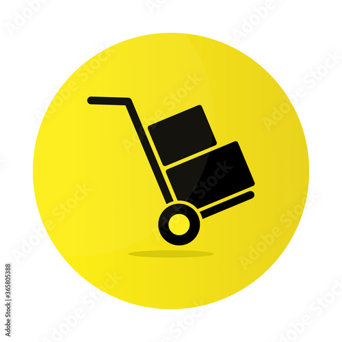 Wheelbarrow for transportation of cargo web icon vector image