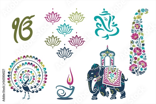 Colorful Hindu icons , cultural heritage , India , Asia	