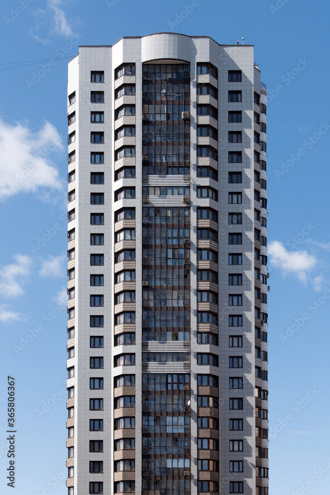 Tall building with flats in Moscow