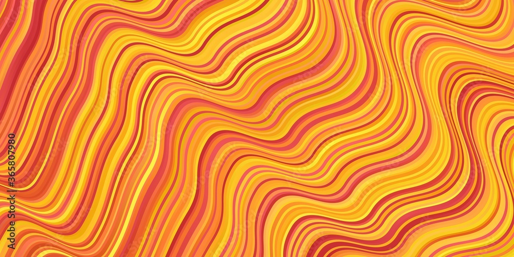 Light Red, Yellow vector pattern with curved lines. Light Red, Yellow vector pattern with curved lines.