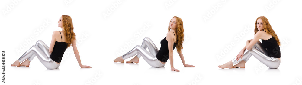 Young redhead girl in tight leggings Young redhead girl in tight leggings