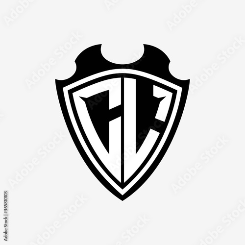 CL initials monogram logo shield designs a modern