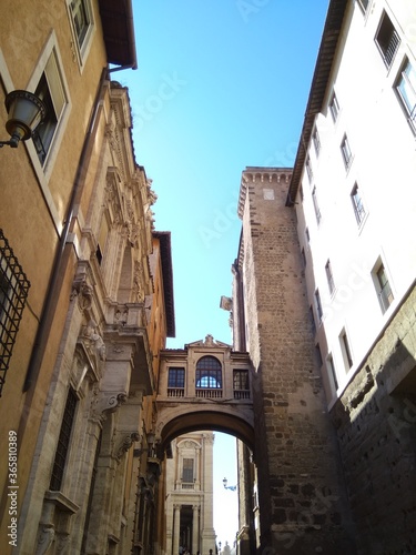 Narrow street in Rome in Italy.