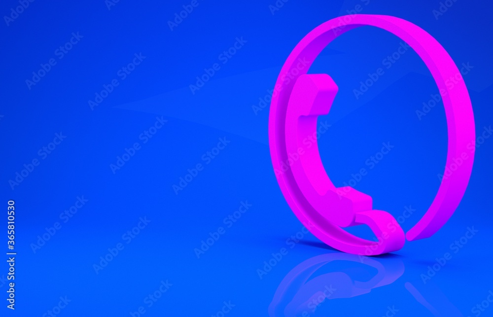 Pink Telephone 24 hours support icon isolated on blue background. All-day customer support call-center. Full time call services. Minimalism concept. 3d illustration. 3D render. Pink Telephone 24 hours support icon isolated on blue background. All-day customer support call-center. Full time call services. Minimalism concept. 3d illustration. 3D render.