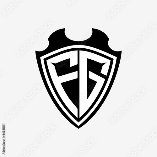 FG initials monogram logo shield designs a modern