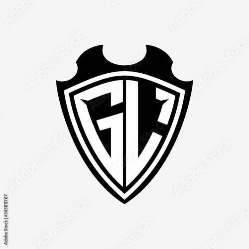 GL initials monogram logo shield designs a modern