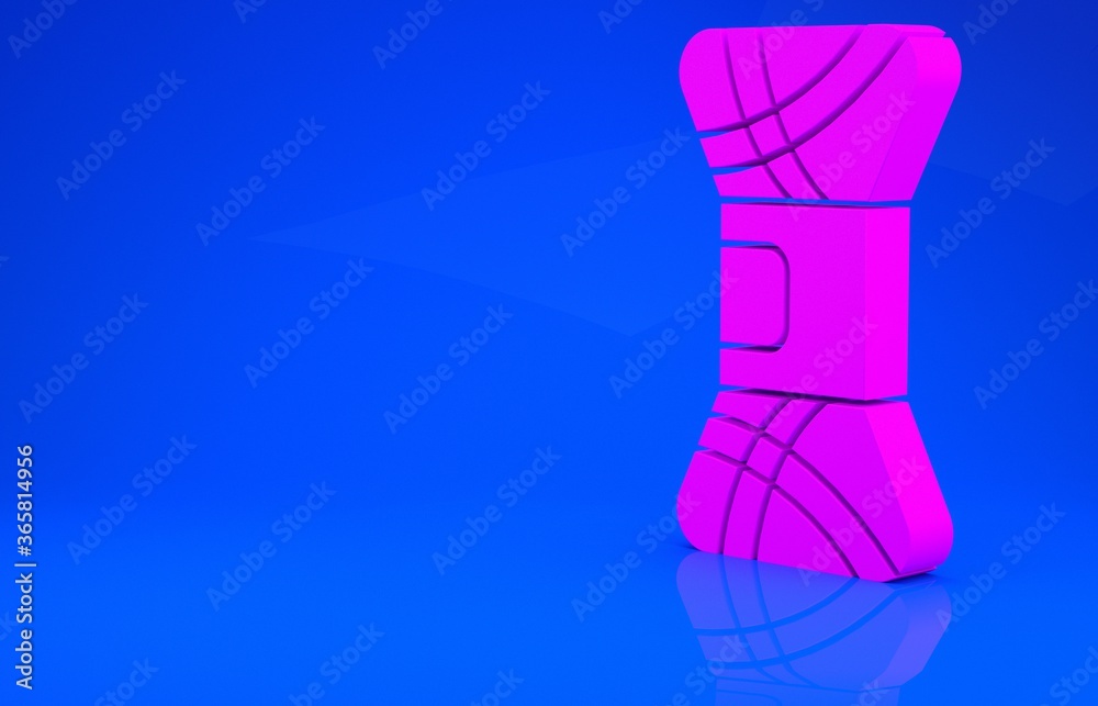Pink Yarn icon isolated on blue background. Label for hand made, knitting or tailor shop. Minimalism concept. 3d illustration. 3D render. Pink Yarn icon isolated on blue background. Label for hand made, knitting or tailor shop. Minimalism concept. 3d illustration. 3D render.