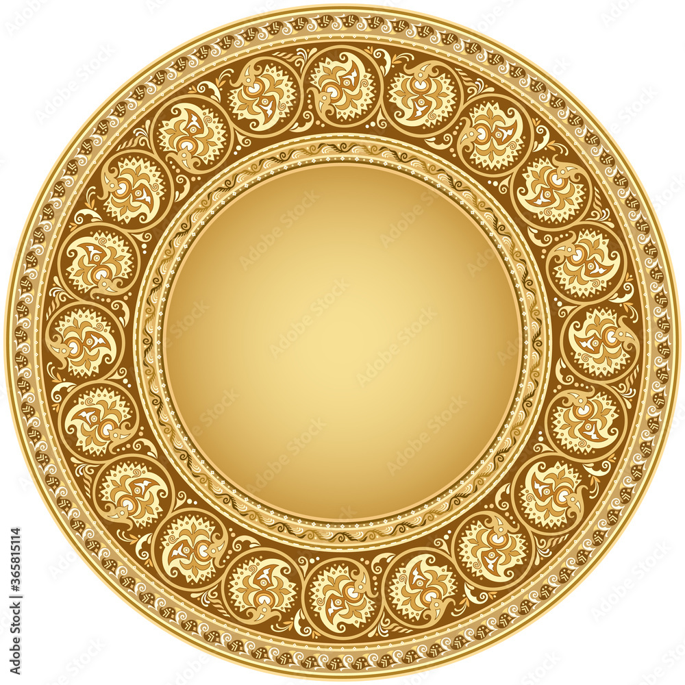 Vector abstract ornamental nature ethnic round frame Vector abstract ornamental nature ethnic round frame