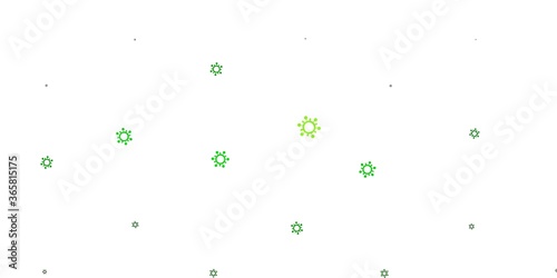 Light green, yellow vector pattern with coronavirus elements.