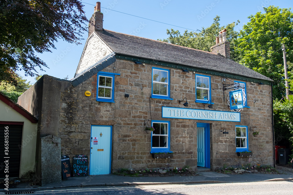 St Ives, Cornwall The Cornish Arms An old traditional English pub close to St Ives, a rural St Ives, Cornwall The Cornish Arms An old traditional English pub close to St Ives, a rural