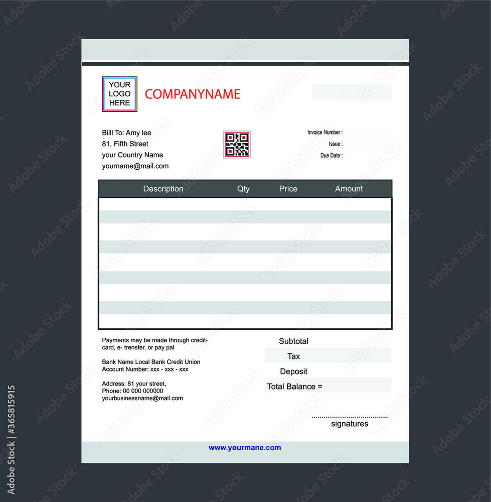 Naklejka premium Invoice design 01