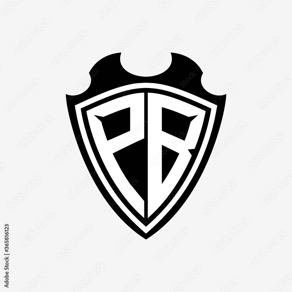 P B initials monogram logo shield designs a modern P B initials monogram logo shield designs a modern