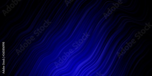 Dark BLUE vector pattern with wry lines. Gradient illustration in simple style with bows. Template for cellphones.