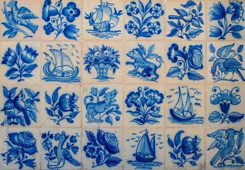 Ornamental old typical tiles from Portugal called 