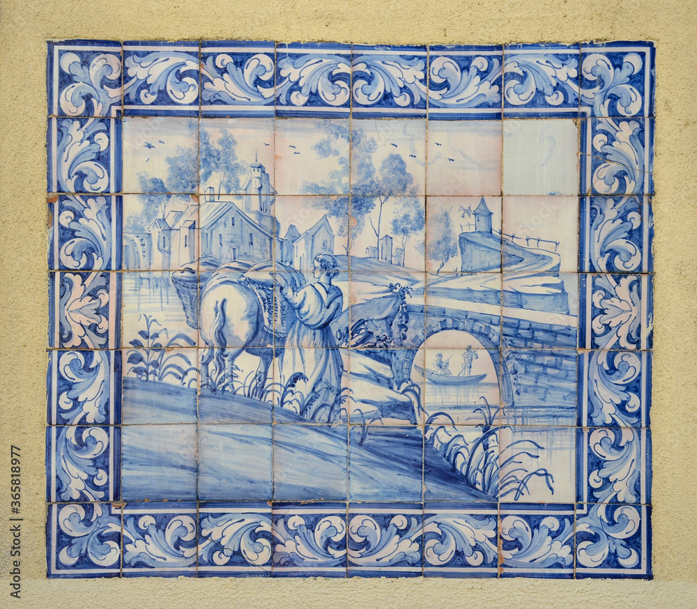Ornamental old typical tiles from Portugal called 