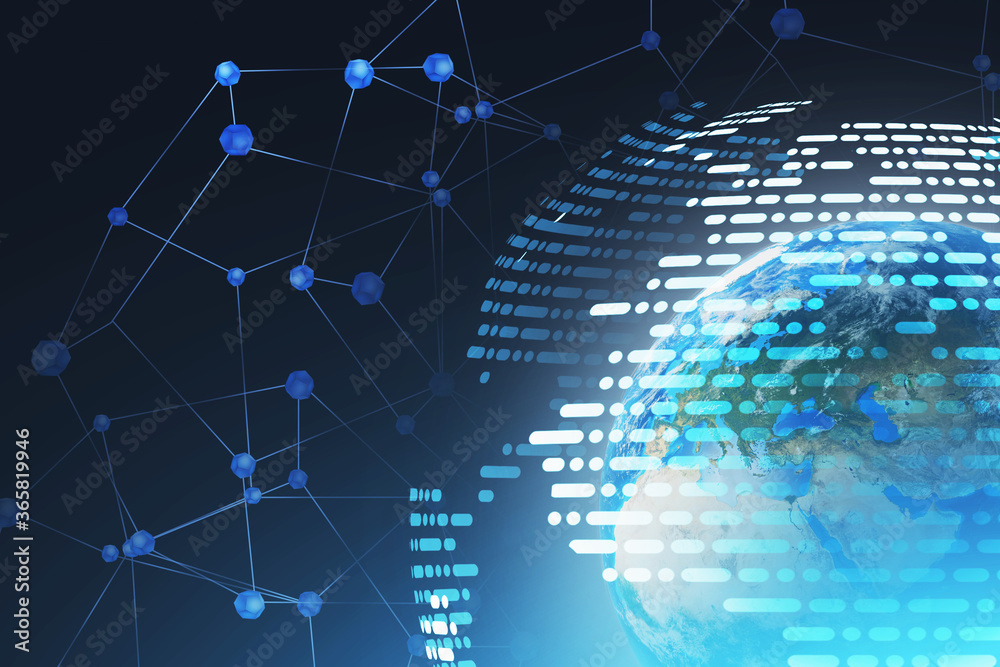 Obraz premium Planet Earth and global internet interface