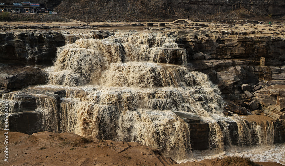 China - Shanxi Province 2005 : View Of The Hukou Waterfall Scenic Area In China