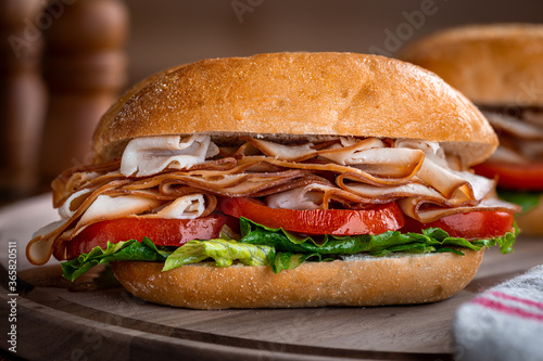 Turkey Sandwich With Tomato and Lettuce