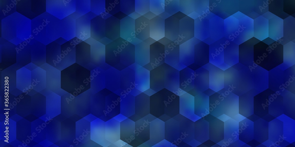 Light BLUE vector layout with hexagonal shapes. Light BLUE vector layout with hexagonal shapes.