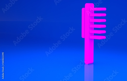 Pink Pets vial medical icon isolated on blue background. Prescription medicine for animal. Minimalism concept. 3d illustration. 3D render..