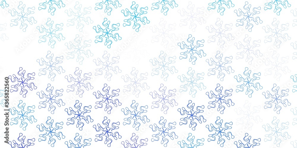 Light blue vector doodle texture with flowers. Light blue vector doodle texture with flowers.