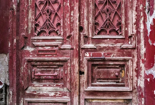 Beautiful old red door in Tbilisi, Georgia