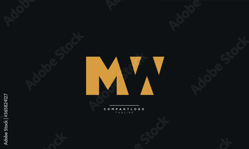 MW Letter Logo Alphabet Design Icon Vector Symbol