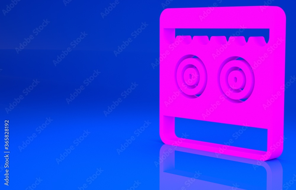 Pink Shooting gallery icon isolated on blue background. Minimalism concept. 3d illustration. 3D render.. Pink Shooting gallery icon isolated on blue background. Minimalism concept. 3d illustration. 3D render..