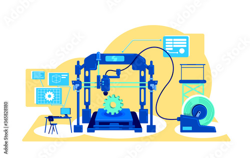 Automatization of production flat concept vector illustration