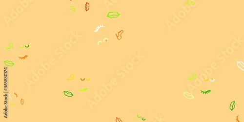 Light Green, Red vector template with businesswoman signs.