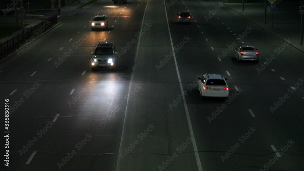 Night Traffic city time lapse from the bridge Night Traffic city time lapse from the bridge