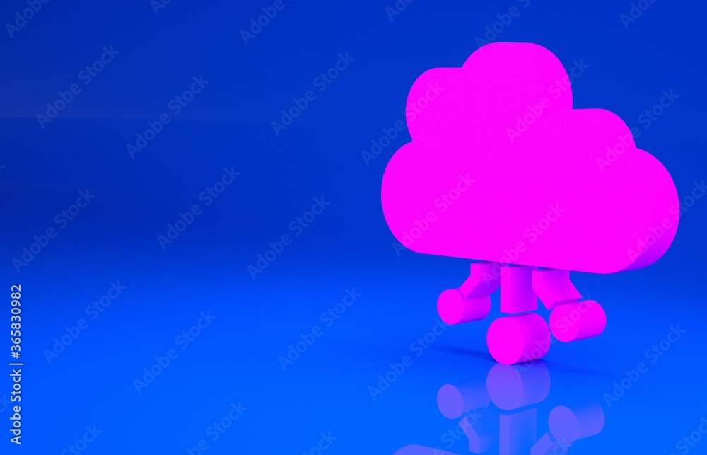 Pink Cryptocurrency cloud mining icon isolated on blue background. Blockchain technology, bitcoin, digital money market, cryptocoin wallet. Minimalism concept. 3d illustration. 3D render.. Pink Cryptocurrency cloud mining icon isolated on blue background. Blockchain technology, bitcoin, digital money market, cryptocoin wallet. Minimalism concept. 3d illustration. 3D render..