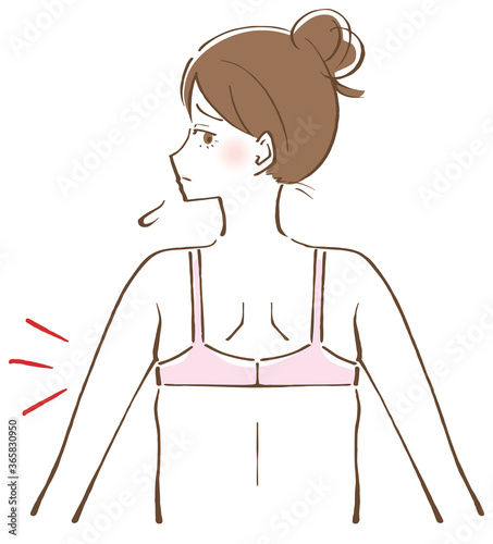 ブラジャー　脇　はみ肉　イラスト