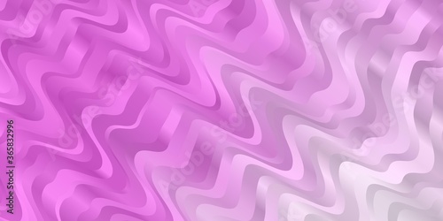 Light Pink vector background with bent lines. Colorful abstract illustration with gradient curves. Pattern for websites, landing pages.