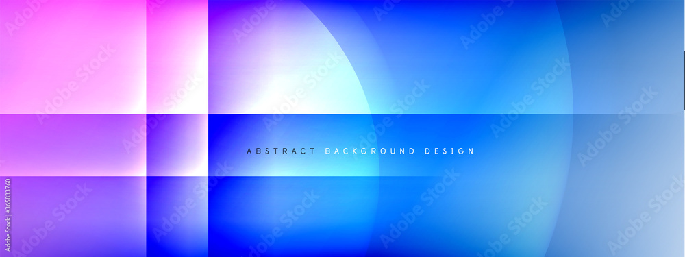 Fototapeta premium Vector abstract background - circle and cross on fluid gradient with shadows and light effects. Techno or business shiny design templates for text