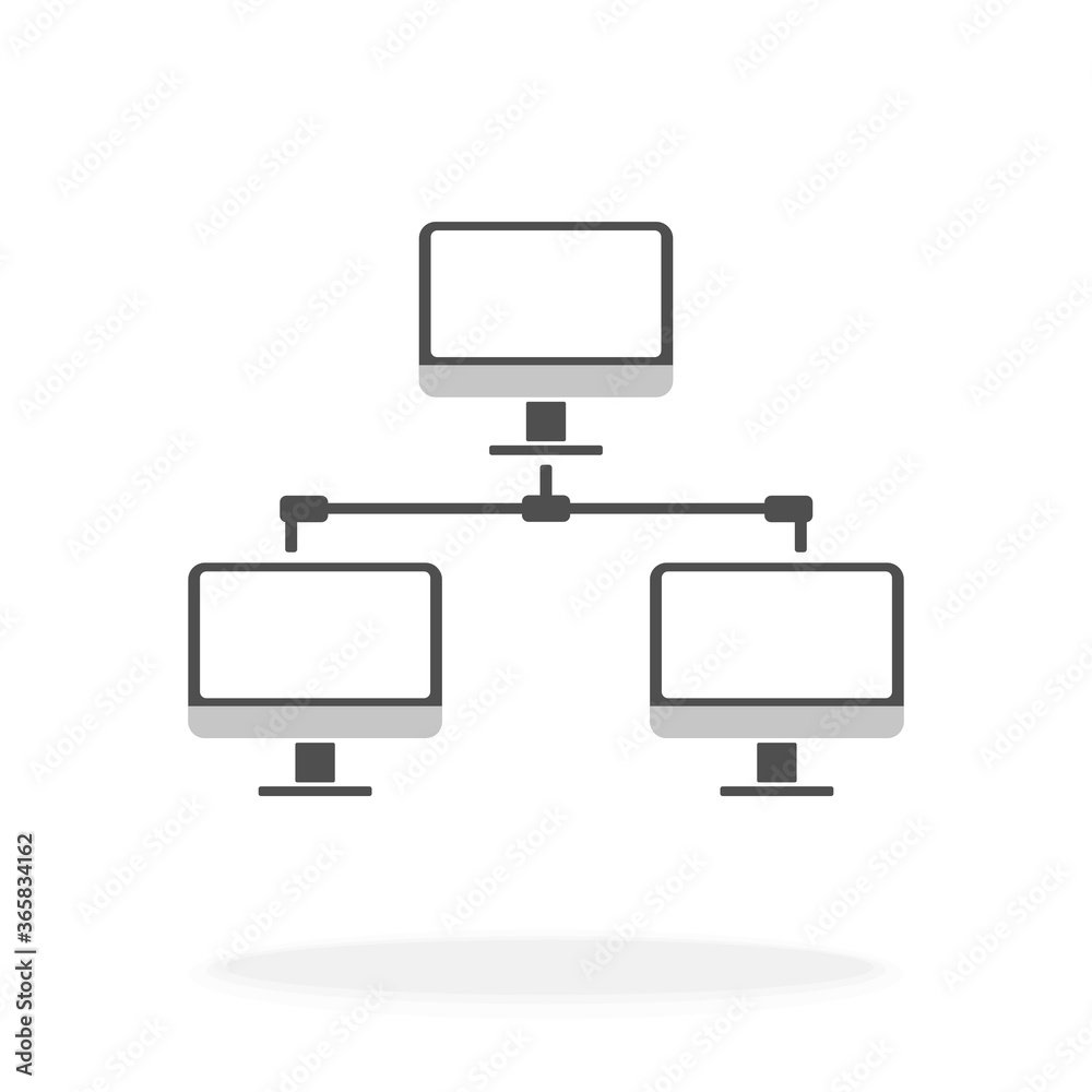 Computer Network Line Icon Vector Illustration - Media Technology Communications Concept. Computer Network Line Icon Vector Illustration - Media Technology Communications Concept.