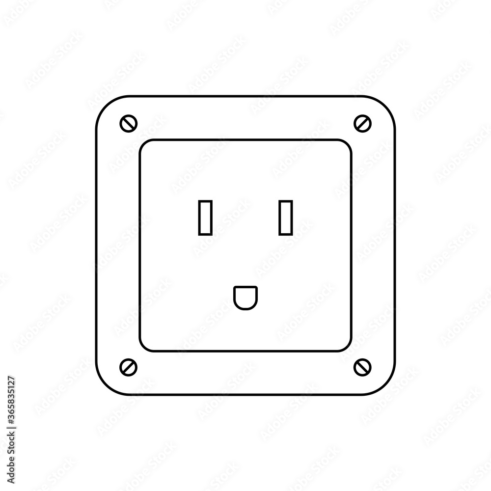Socket plug icon isolated vector