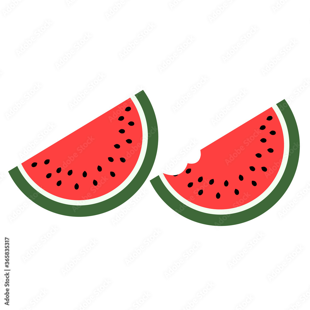 Watermelon icon. Slices of ripe watermelon cartoon vector Illustration. Watermelon icon. Slices of ripe watermelon cartoon vector Illustration.
